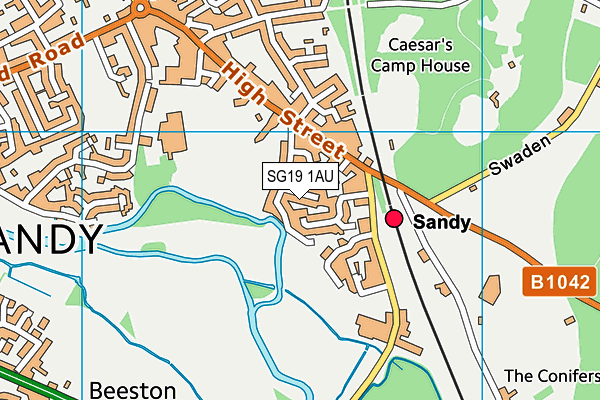 SG19 1AU map - OS VectorMap District (Ordnance Survey)