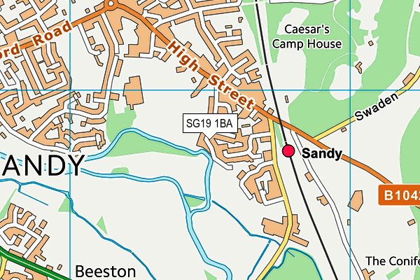 SG19 1BA map - OS VectorMap District (Ordnance Survey)