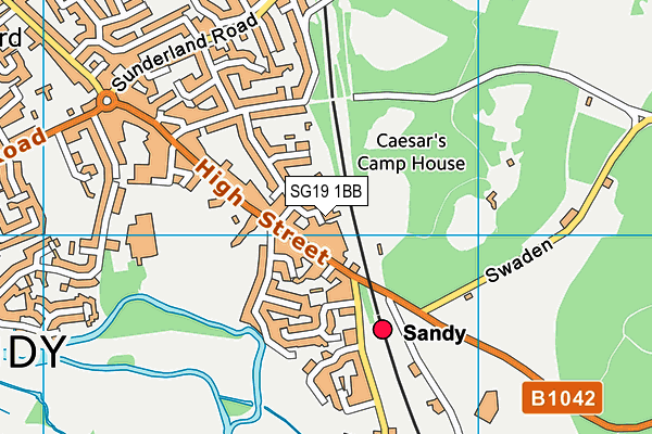 SG19 1BB map - OS VectorMap District (Ordnance Survey)