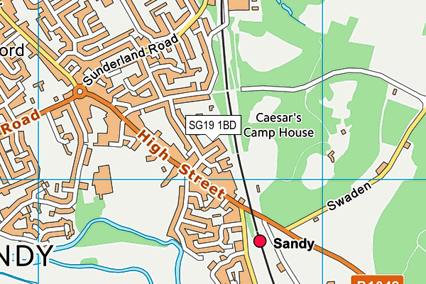 SG19 1BD map - OS VectorMap District (Ordnance Survey)