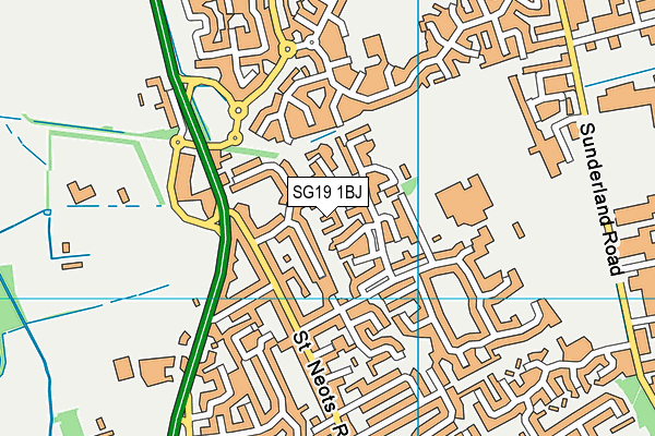 SG19 1BJ map - OS VectorMap District (Ordnance Survey)