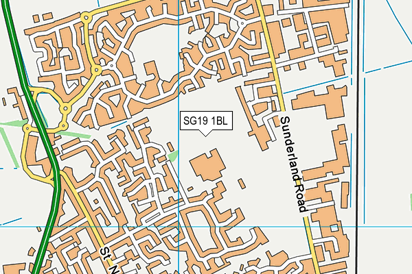 Sandy Secondary School map (SG19 1BL) - OS VectorMap District (Ordnance Survey)