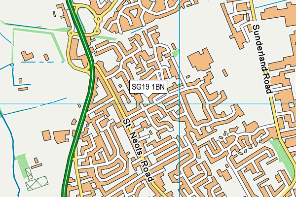 SG19 1BN map - OS VectorMap District (Ordnance Survey)