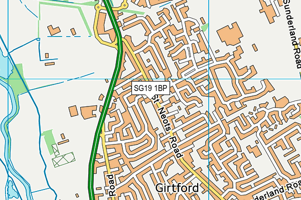 SG19 1BP map - OS VectorMap District (Ordnance Survey)