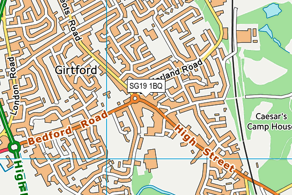 SG19 1BQ map - OS VectorMap District (Ordnance Survey)