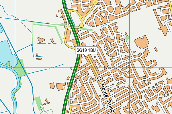 SG19 1BU map - OS VectorMap District (Ordnance Survey)
