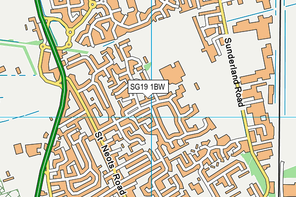 SG19 1BW map - OS VectorMap District (Ordnance Survey)