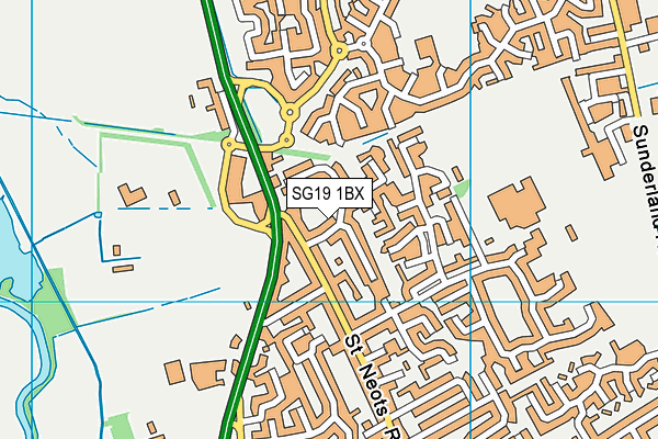 SG19 1BX map - OS VectorMap District (Ordnance Survey)