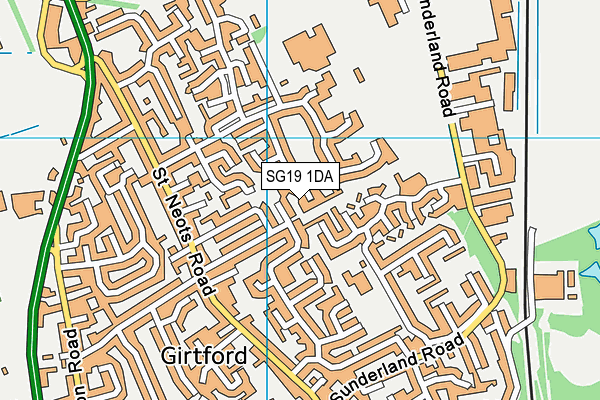 SG19 1DA map - OS VectorMap District (Ordnance Survey)