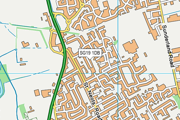 SG19 1DB map - OS VectorMap District (Ordnance Survey)