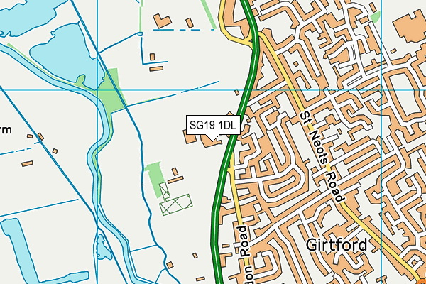 SG19 1DL map - OS VectorMap District (Ordnance Survey)