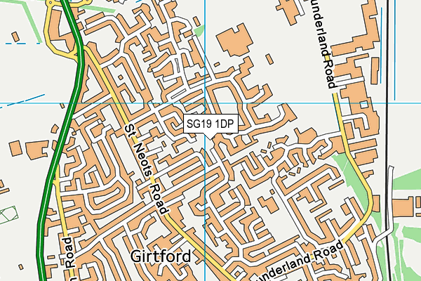 SG19 1DP map - OS VectorMap District (Ordnance Survey)