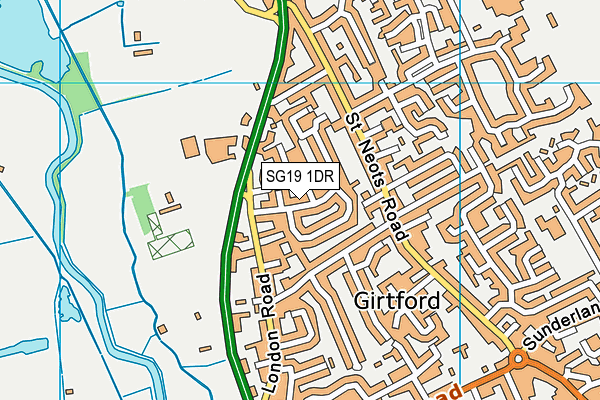 SG19 1DR map - OS VectorMap District (Ordnance Survey)