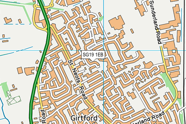 SG19 1EB map - OS VectorMap District (Ordnance Survey)