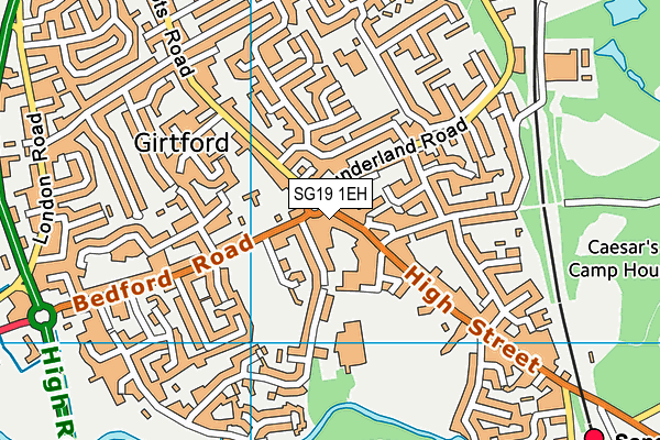 SG19 1EH map - OS VectorMap District (Ordnance Survey)