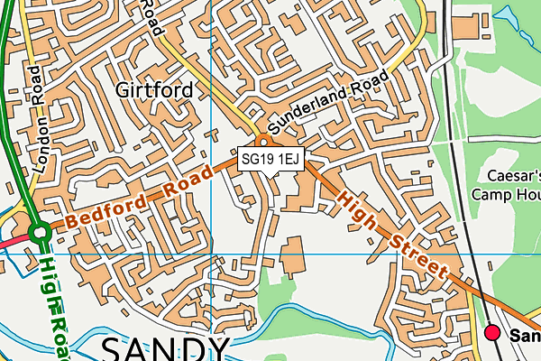 SG19 1EJ map - OS VectorMap District (Ordnance Survey)