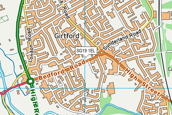 SG19 1EL map - OS VectorMap District (Ordnance Survey)