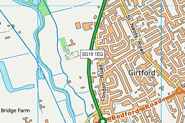 SG19 1EQ map - OS VectorMap District (Ordnance Survey)