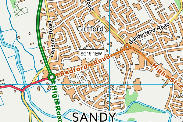 SG19 1EW map - OS VectorMap District (Ordnance Survey)