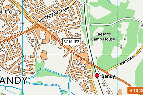 SG19 1EZ map - OS VectorMap District (Ordnance Survey)