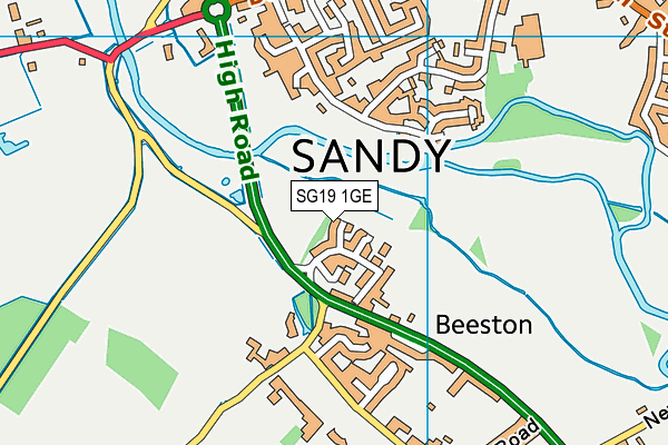 SG19 1GE map - OS VectorMap District (Ordnance Survey)