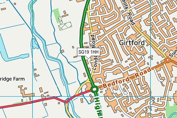 SG19 1HH map - OS VectorMap District (Ordnance Survey)