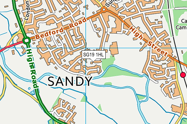 SG19 1HL map - OS VectorMap District (Ordnance Survey)