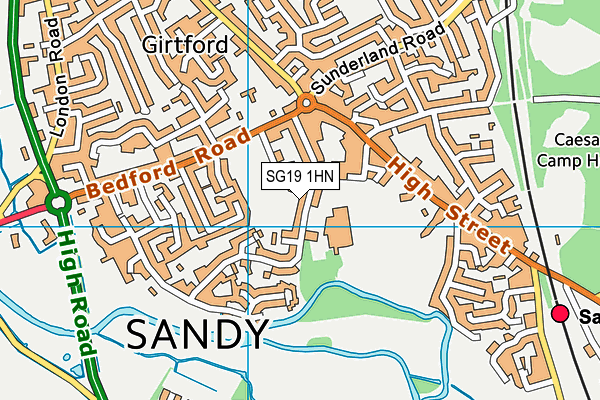 SG19 1HN map - OS VectorMap District (Ordnance Survey)