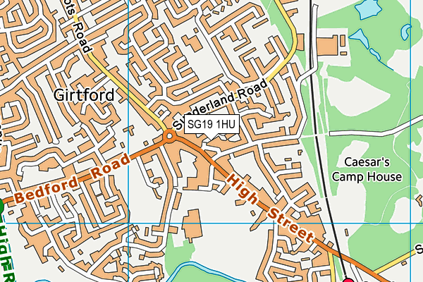 SG19 1HU map - OS VectorMap District (Ordnance Survey)