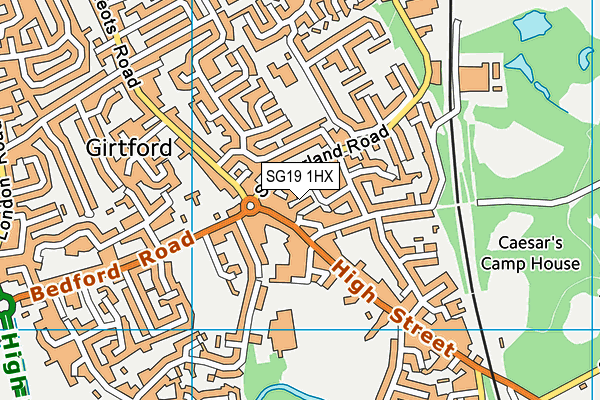 SG19 1HX map - OS VectorMap District (Ordnance Survey)
