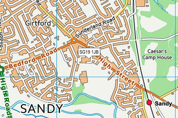 SG19 1JB map - OS VectorMap District (Ordnance Survey)