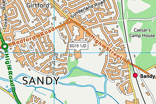 Sandye Place Academy (Closed) map (SG19 1JD) - OS VectorMap District (Ordnance Survey)