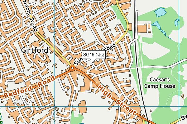 SG19 1JQ map - OS VectorMap District (Ordnance Survey)