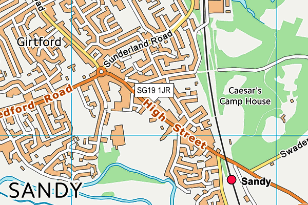 SG19 1JR map - OS VectorMap District (Ordnance Survey)