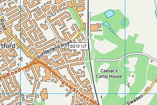 SG19 1JT map - OS VectorMap District (Ordnance Survey)