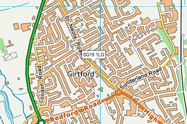 SG19 1LG map - OS VectorMap District (Ordnance Survey)