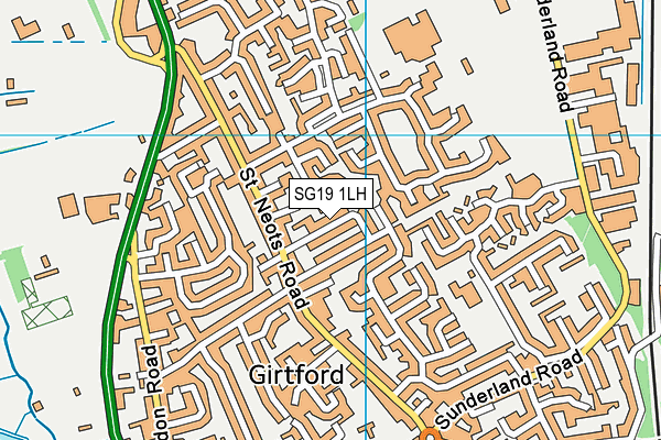 SG19 1LH map - OS VectorMap District (Ordnance Survey)