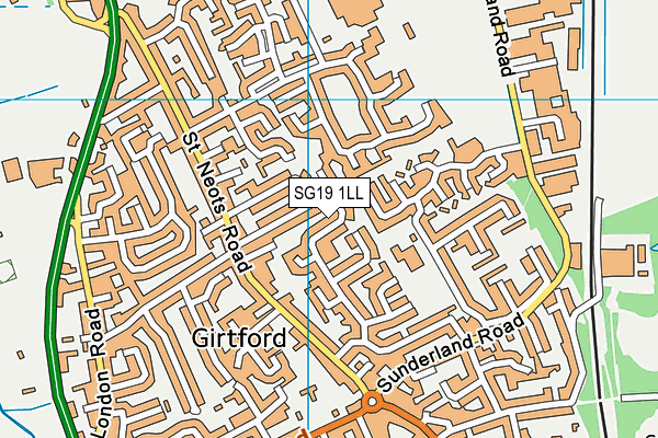 SG19 1LL map - OS VectorMap District (Ordnance Survey)