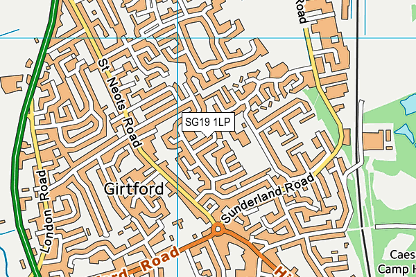 SG19 1LP map - OS VectorMap District (Ordnance Survey)