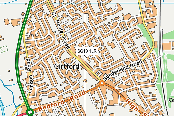 SG19 1LR map - OS VectorMap District (Ordnance Survey)