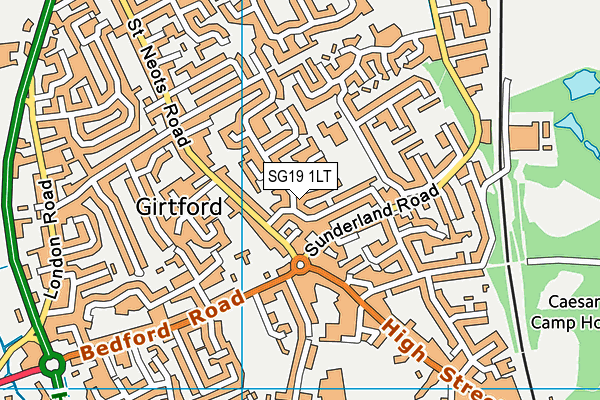 SG19 1LT map - OS VectorMap District (Ordnance Survey)