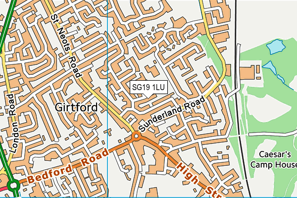 SG19 1LU map - OS VectorMap District (Ordnance Survey)