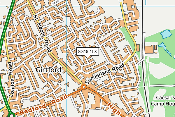 SG19 1LX map - OS VectorMap District (Ordnance Survey)