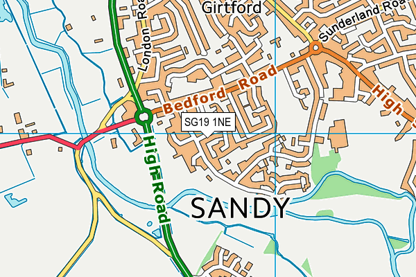 SG19 1NE map - OS VectorMap District (Ordnance Survey)