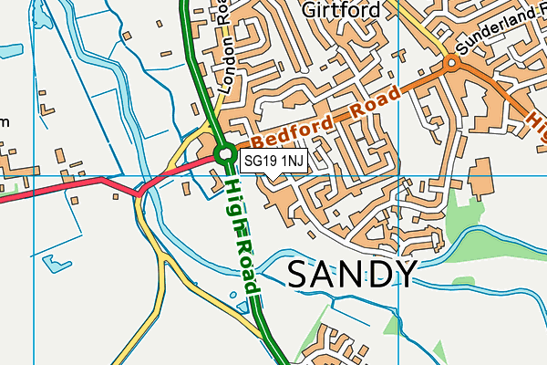 SG19 1NJ map - OS VectorMap District (Ordnance Survey)