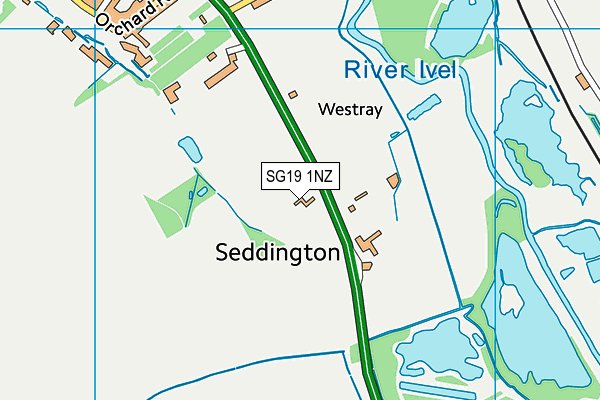 SG19 1NZ map - OS VectorMap District (Ordnance Survey)