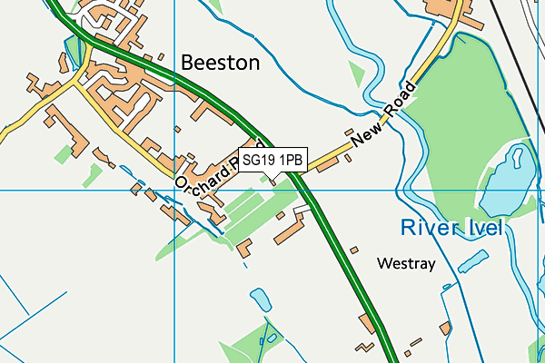 SG19 1PB map - OS VectorMap District (Ordnance Survey)