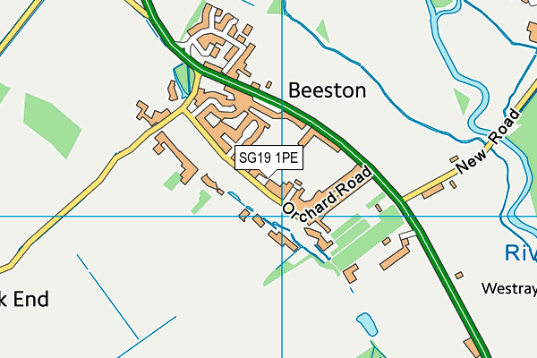 SG19 1PE map - OS VectorMap District (Ordnance Survey)