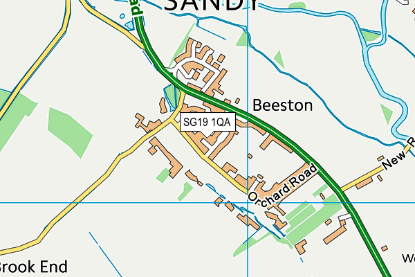 SG19 1QA map - OS VectorMap District (Ordnance Survey)