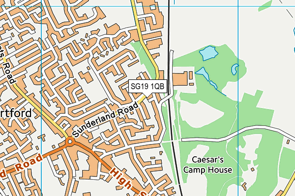 SG19 1QB map - OS VectorMap District (Ordnance Survey)